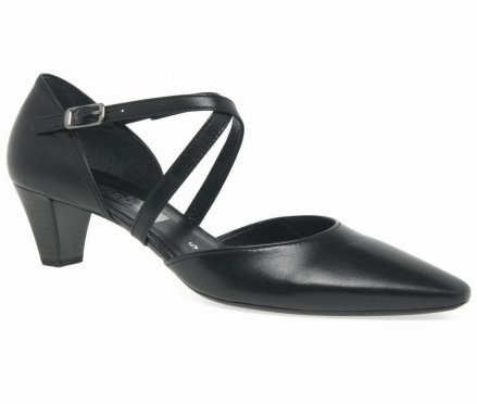 Pantofi Cu Toc Dama Gabor Callow Modern Cross Curea Court Negrii | RO0001927