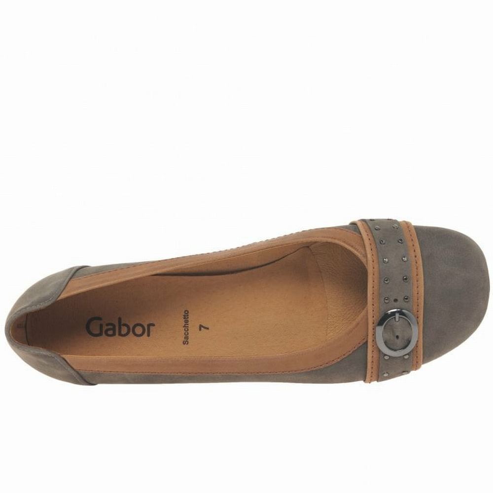 Balerini Dama Gabor Michelle Casual Stud Cu Catarama Maro | RO0001976