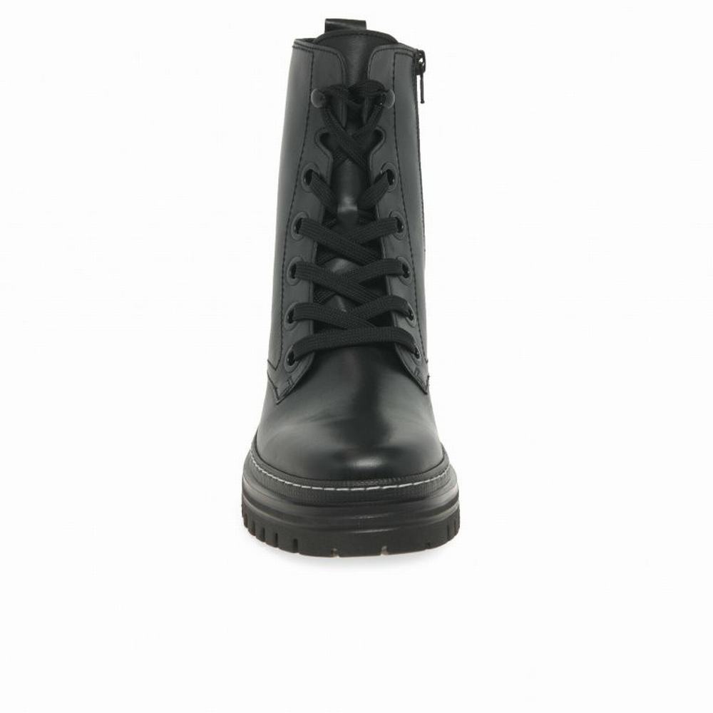 Botine Dama Gabor Genoa Military Boots Negrii Albi | RO0004596