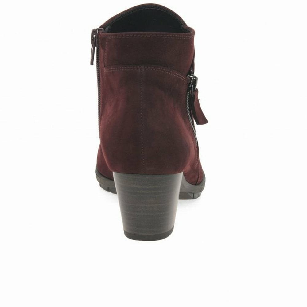 Botine Dama Gabor Olivetti Zip Fixare Rosii Inchis | RO0004637