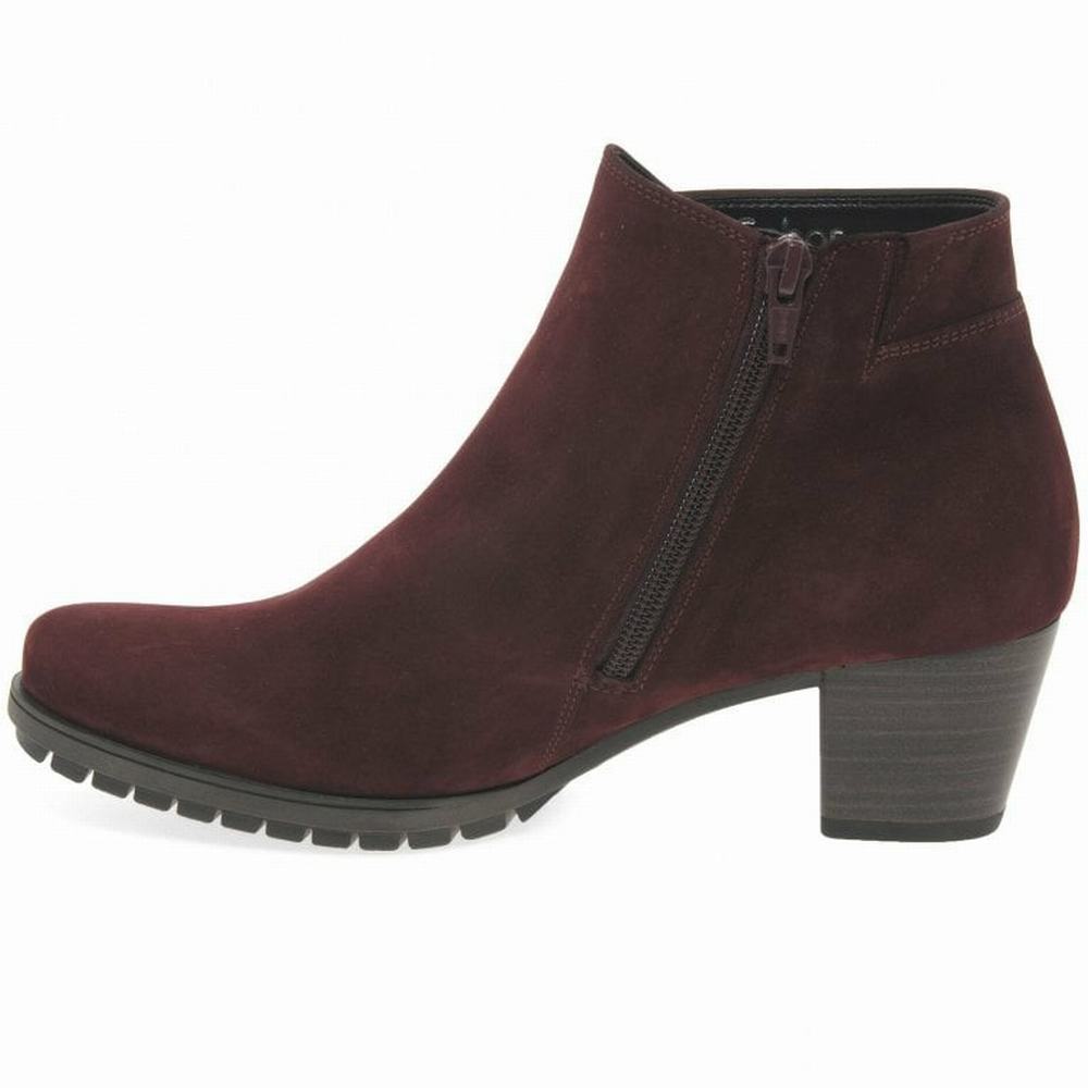 Botine Dama Gabor Olivetti Zip Fixare Rosii Inchis | RO0004637