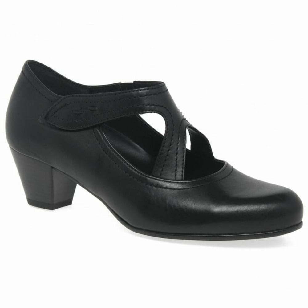 Pantofi Cu Toc Dama Gabor Breda Court Negrii | RO0001929