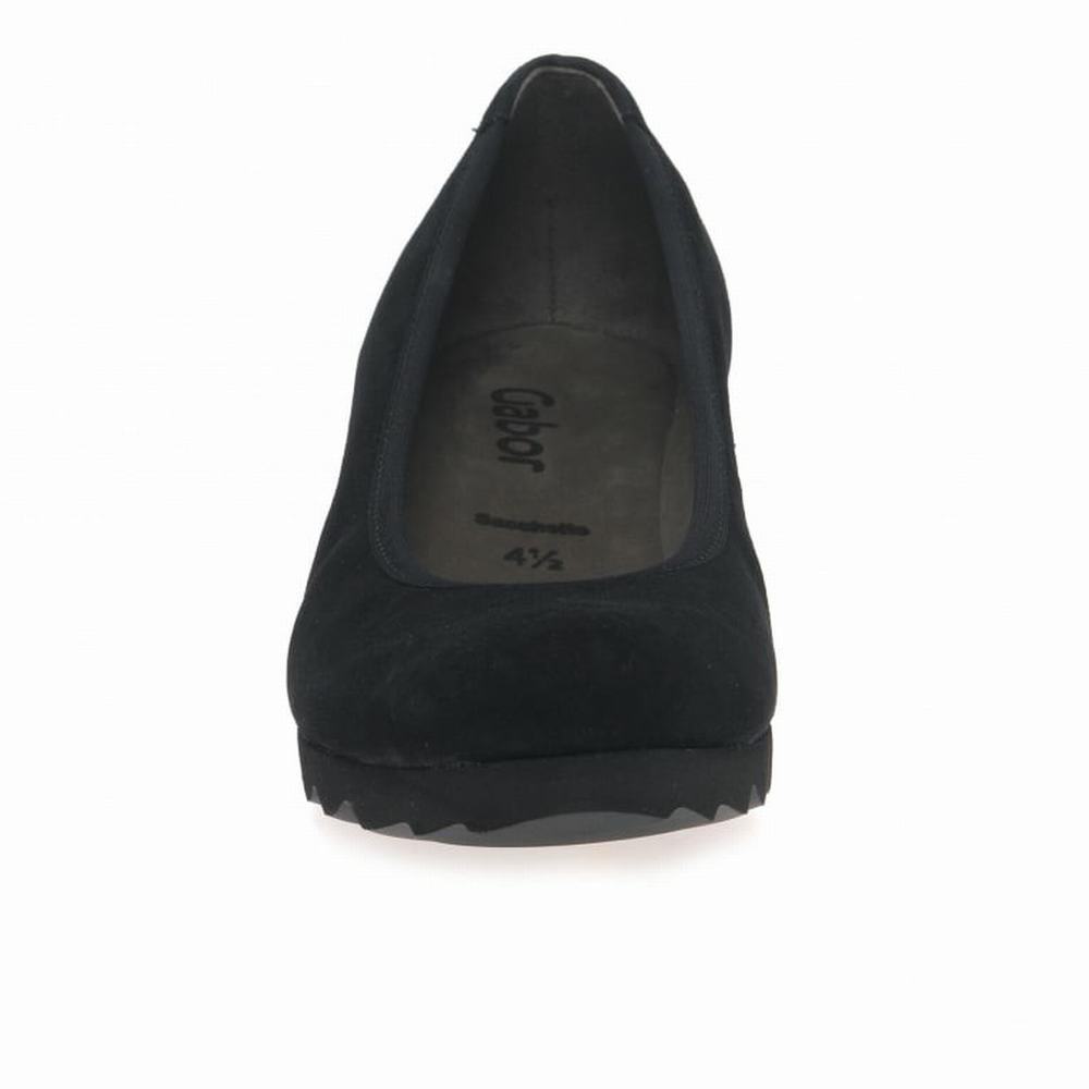 Pantofi Cu Toc Dama Gabor Request Modern Wedge Court Negrii | RO0001912